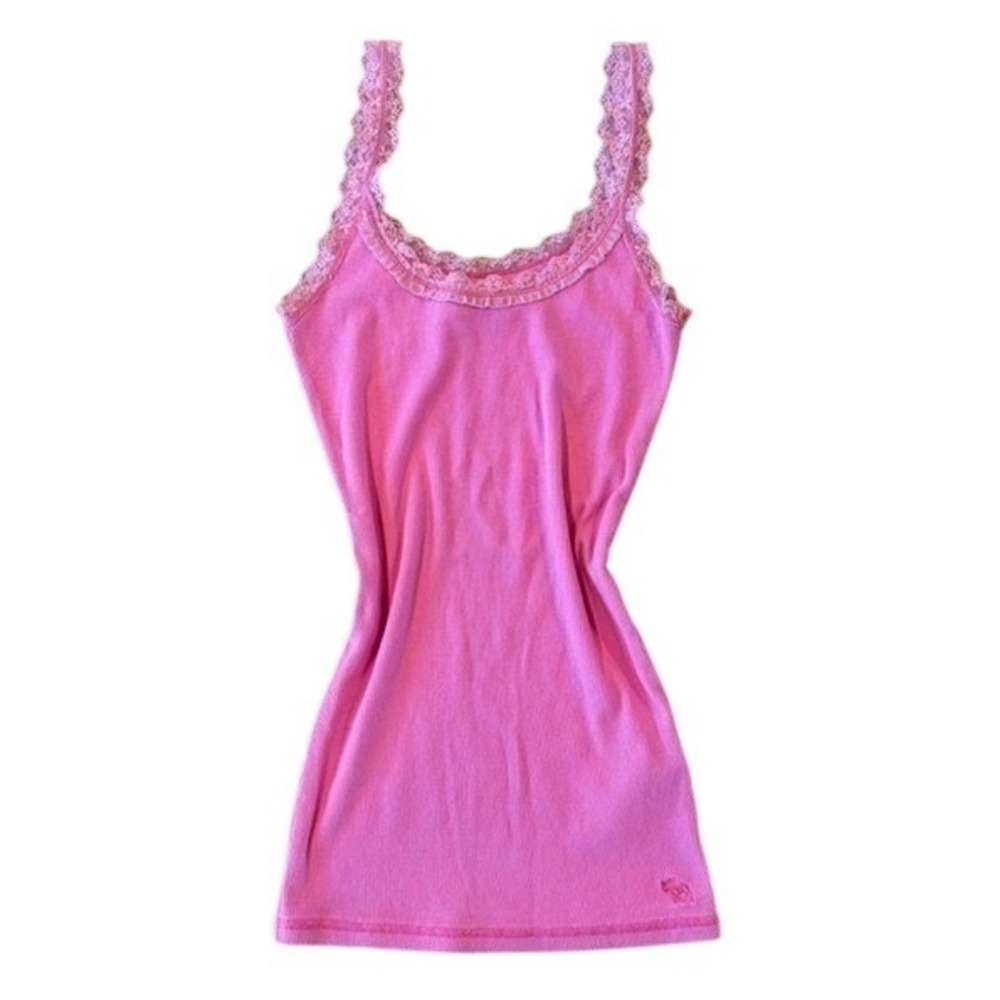 Y2K Vintage Lace Abercrombie & Fitch Tank Top M Pink Bella Swan Indie Sleazes